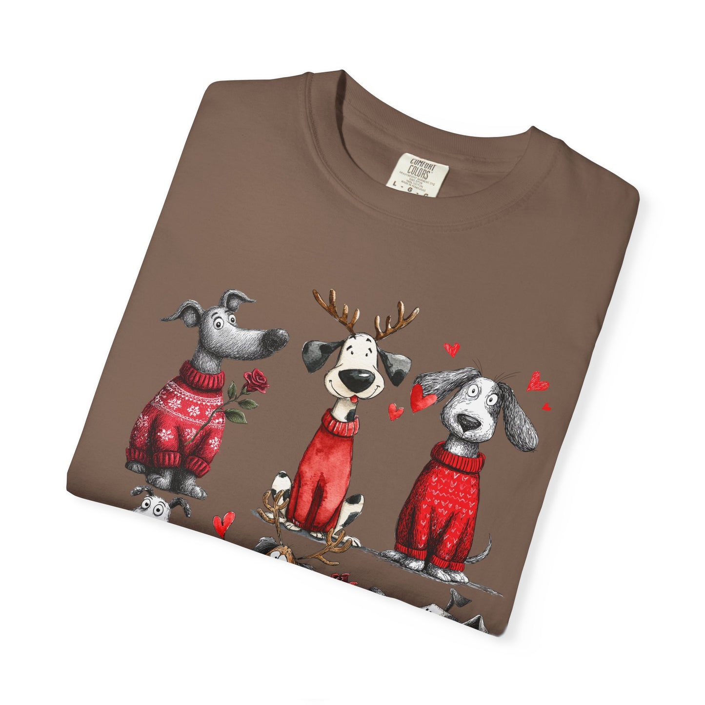 🐾 T-shirt unisexe « Noël pour chiens » teint en pièce - TC202