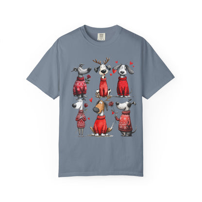 🐾 T-shirt unisexe « Noël pour chiens » teint en pièce - TC202