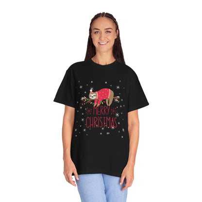 🎄 T-shirt unisexe teint en pièce « Joyeux Noël » - TC401