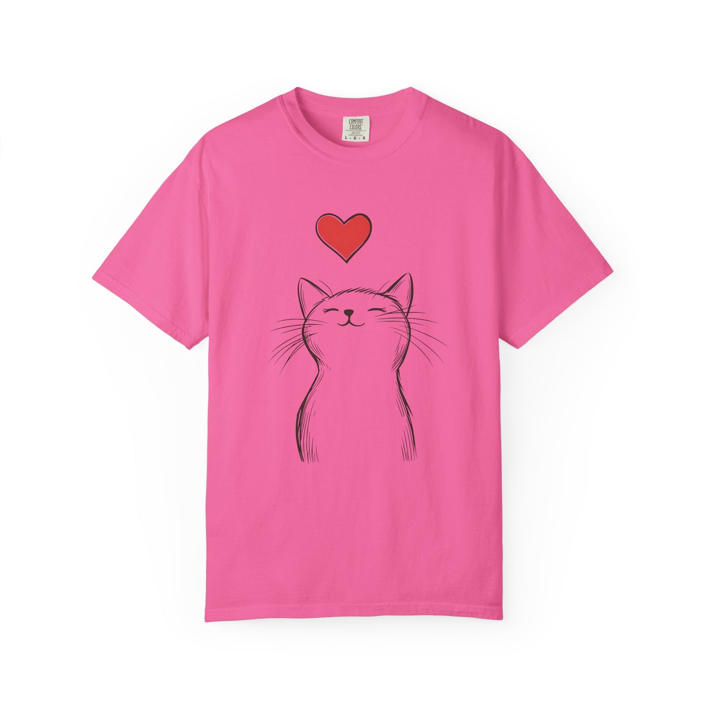 🐱 “Cute Cat Love” Unisex Garment-Dyed T-Shirt - TAN111