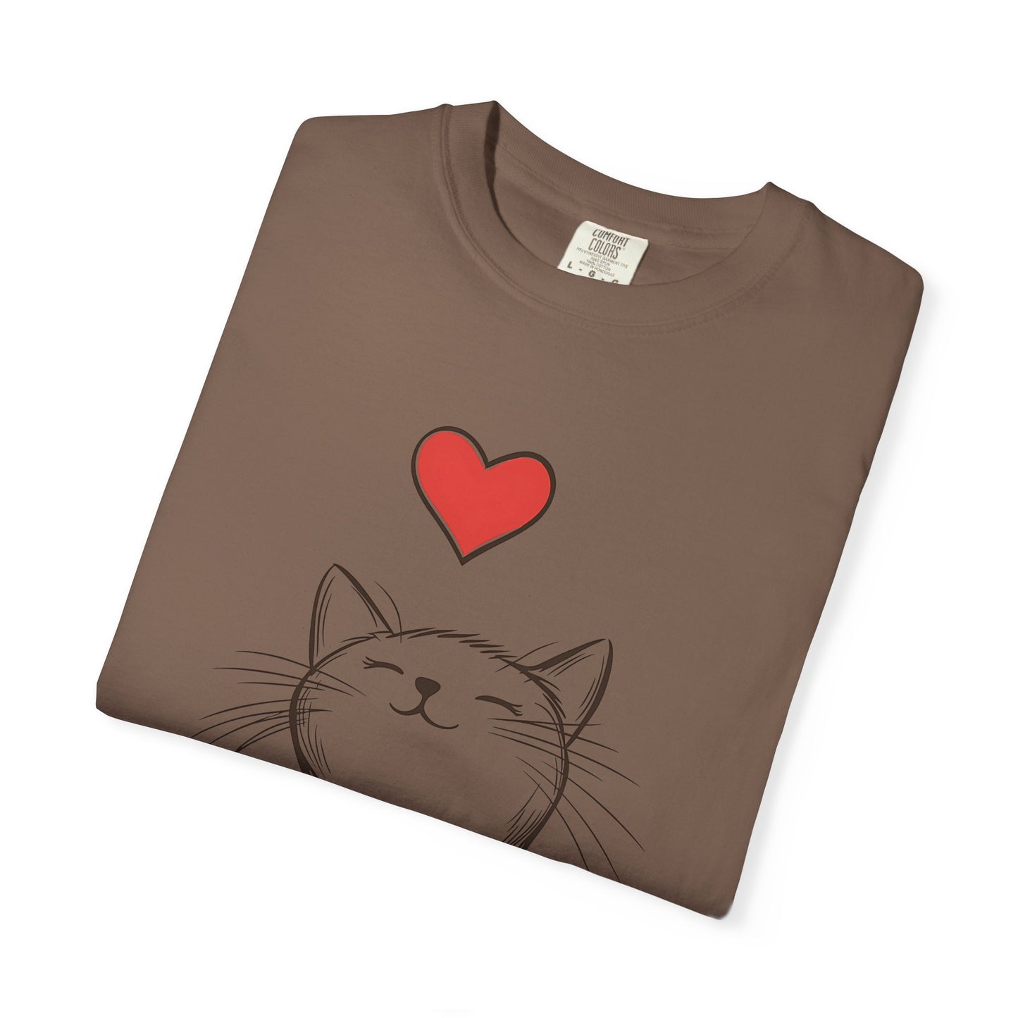 🐱 “Cute Cat Love” Unisex Garment-Dyed T-Shirt - TAN111