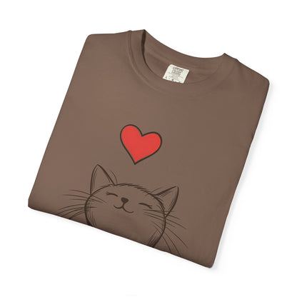 🐱 “Cute Cat Love” Unisex Garment-Dyed T-Shirt - TAN111
