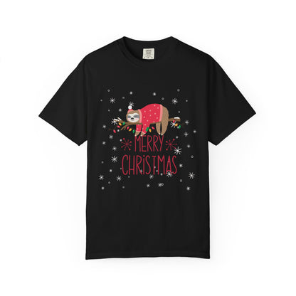 🎄 T-shirt unisexe teint en pièce « Joyeux Noël » - TC401