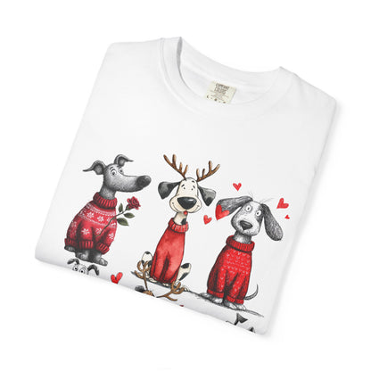 🐾 T-shirt unisexe « Noël pour chiens » teint en pièce - TC202