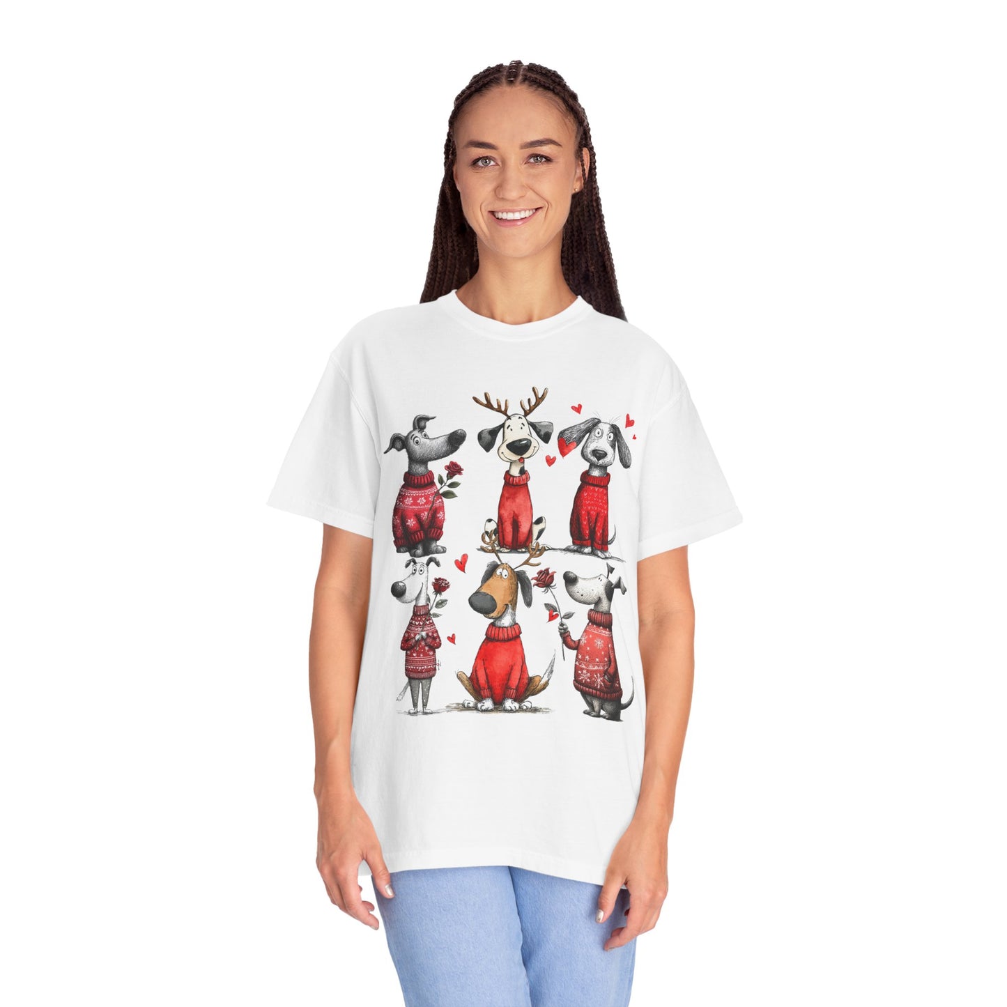 🐾 T-shirt unisexe « Noël pour chiens » teint en pièce - TC202