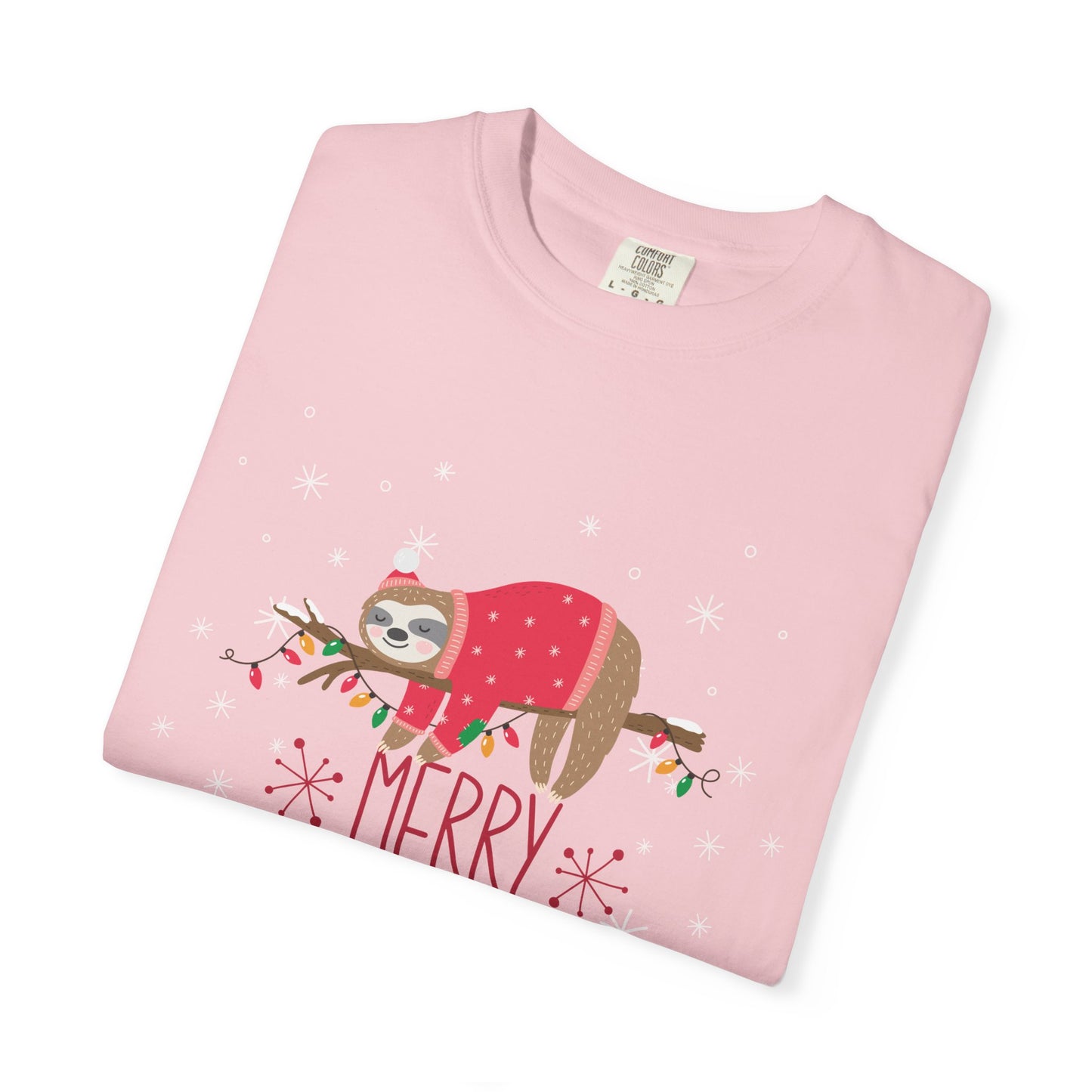 🎄 T-shirt unisexe teint en pièce « Joyeux Noël » - TC401