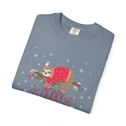 🎄 T-shirt unisexe teint en pièce « Joyeux Noël » - TC401