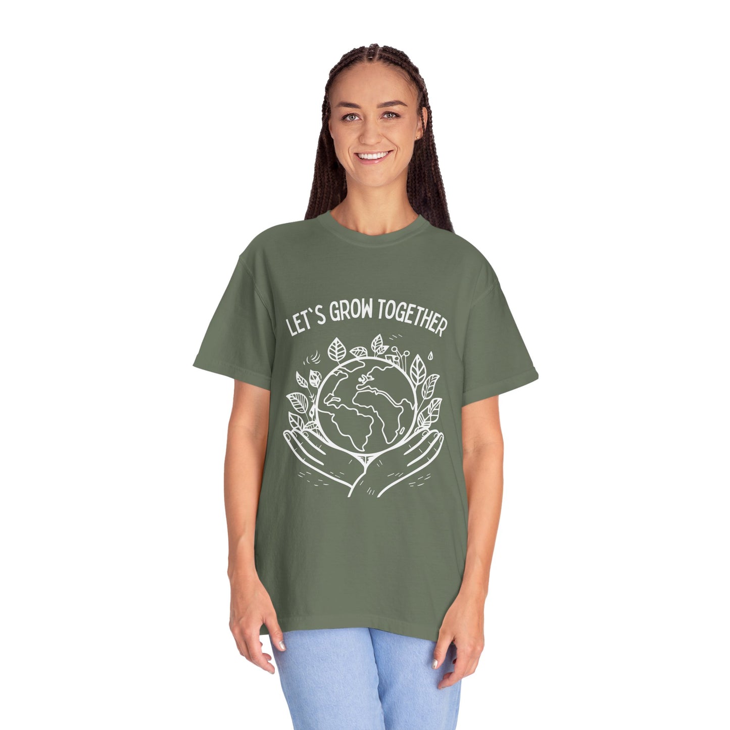 🌱 “Let’s Grow Together” Unisex Garment-Dyed T-Shirt – TNA112