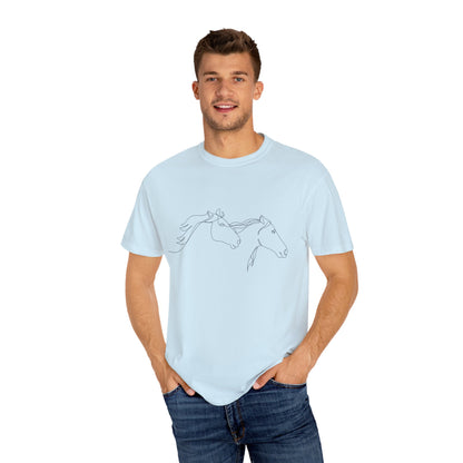 🐎 “Two Horses” Unisex Garment-Dyed T-Shirt – TAN114