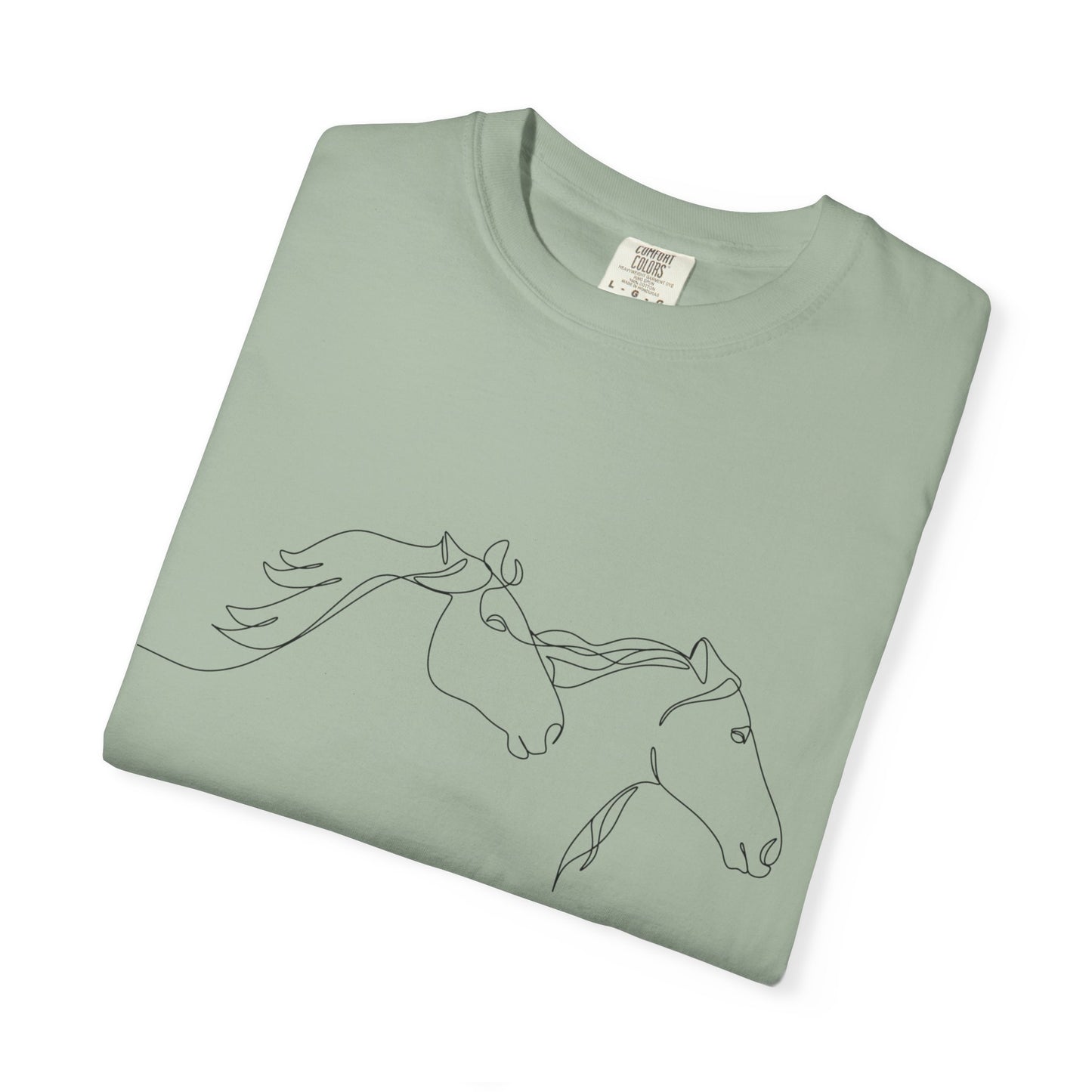 🐎 “Two Horses” Unisex Garment-Dyed T-Shirt – TAN114