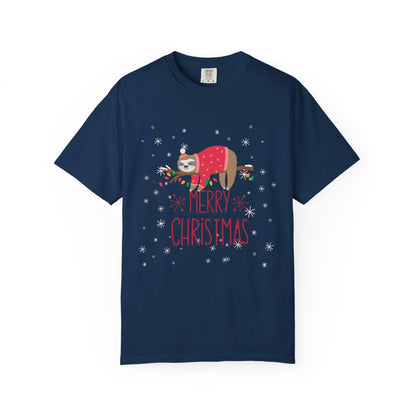 🎄 T-shirt unisexe teint en pièce « Joyeux Noël » - TC401