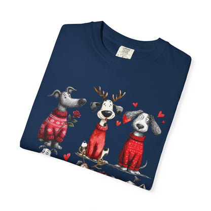🐾 T-shirt unisexe « Noël pour chiens » teint en pièce - TC202