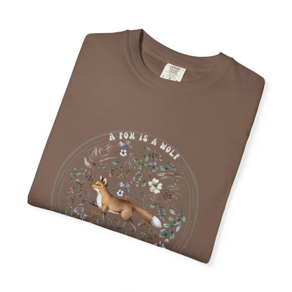 🦊“The Fox Is a Wolf Who Sends Flowers” - Unisex Garment-Dyed T-Shirt -TAN115