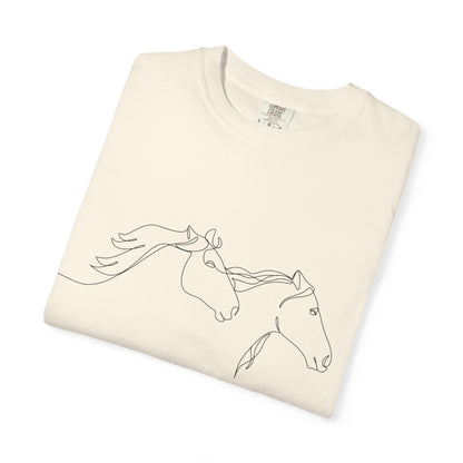 🐎 “Two Horses” Unisex Garment-Dyed T-Shirt – TAN114