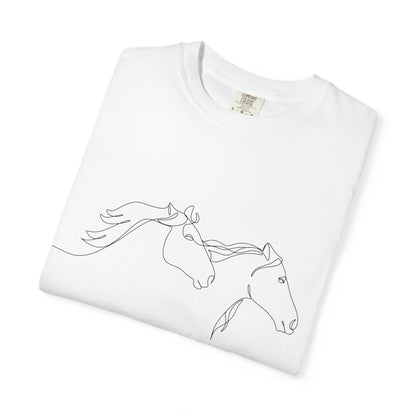🐎 “Two Horses” Unisex Garment-Dyed T-Shirt – TAN114