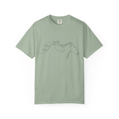 🐎 “Two Horses” Unisex Garment-Dyed T-Shirt – TAN114