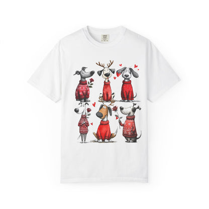 🐾 T-shirt unisexe « Noël pour chiens » teint en pièce - TC202