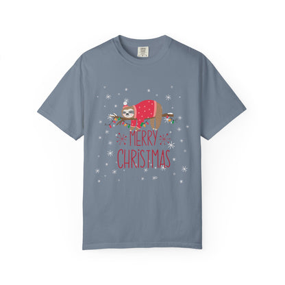 🎄 T-shirt unisexe teint en pièce « Joyeux Noël » - TC401