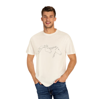 🐎 “Two Horses” Unisex Garment-Dyed T-Shirt – TAN114