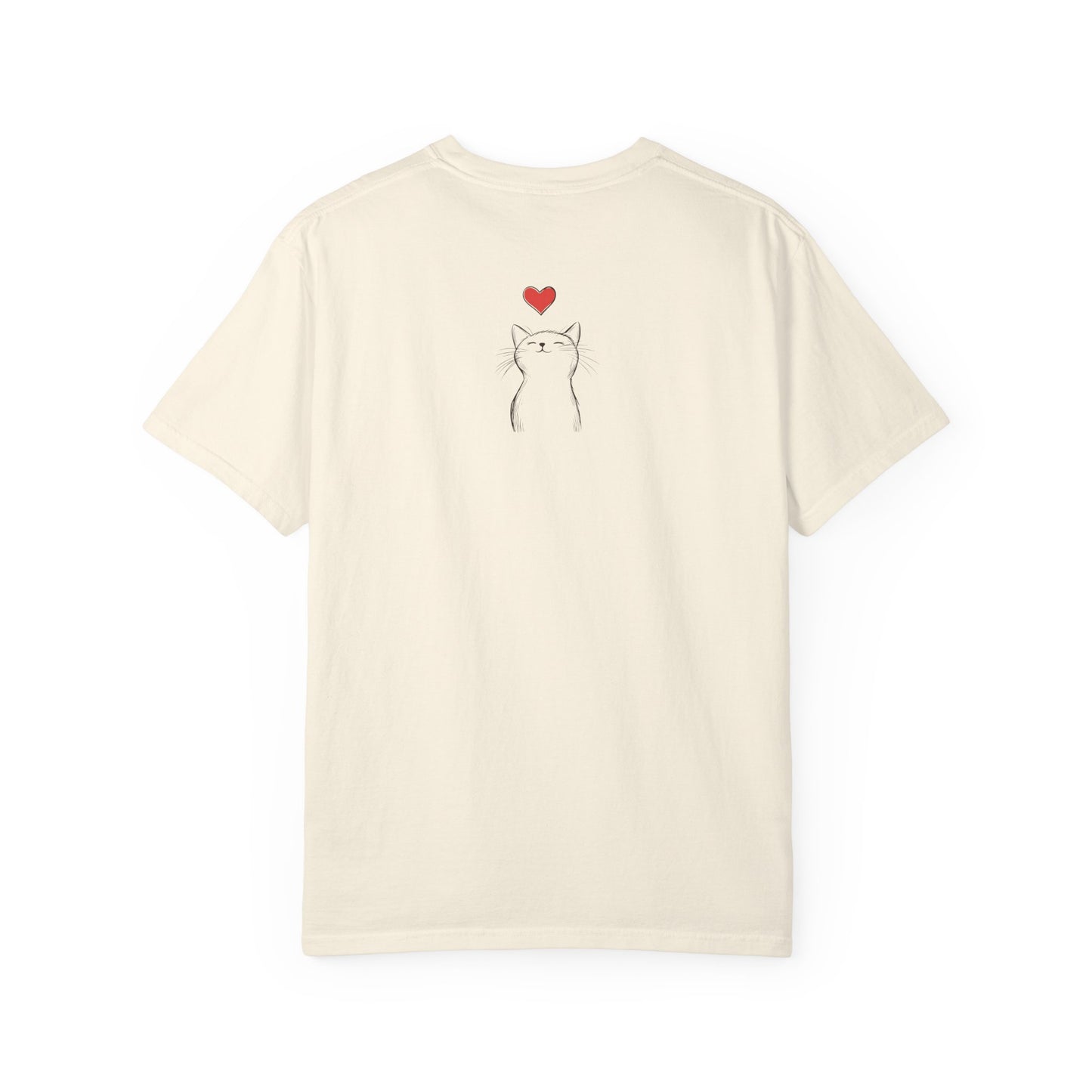 🐱 “Cute Cat Love” Unisex Garment-Dyed T-Shirt - TAN111