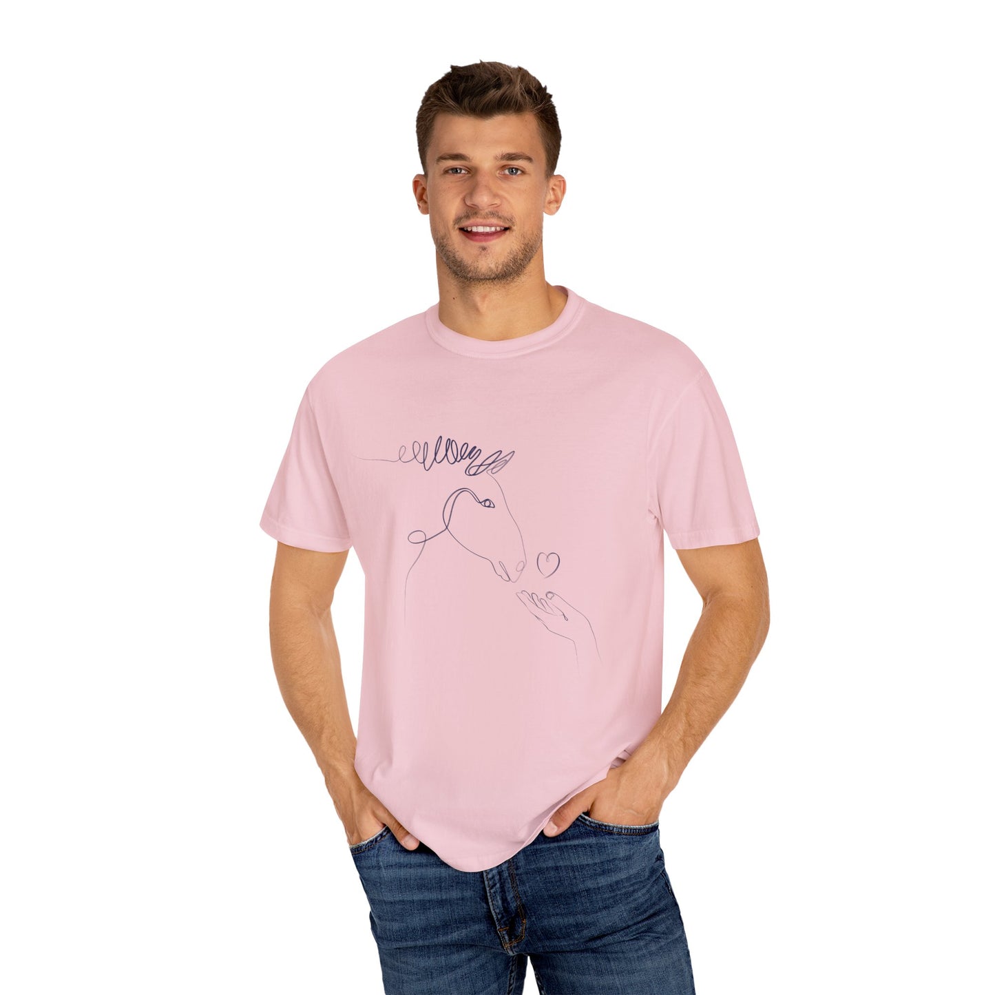 🐴 “Horse Love” Unisex Garment-Dyed T-Shirt – TAN113