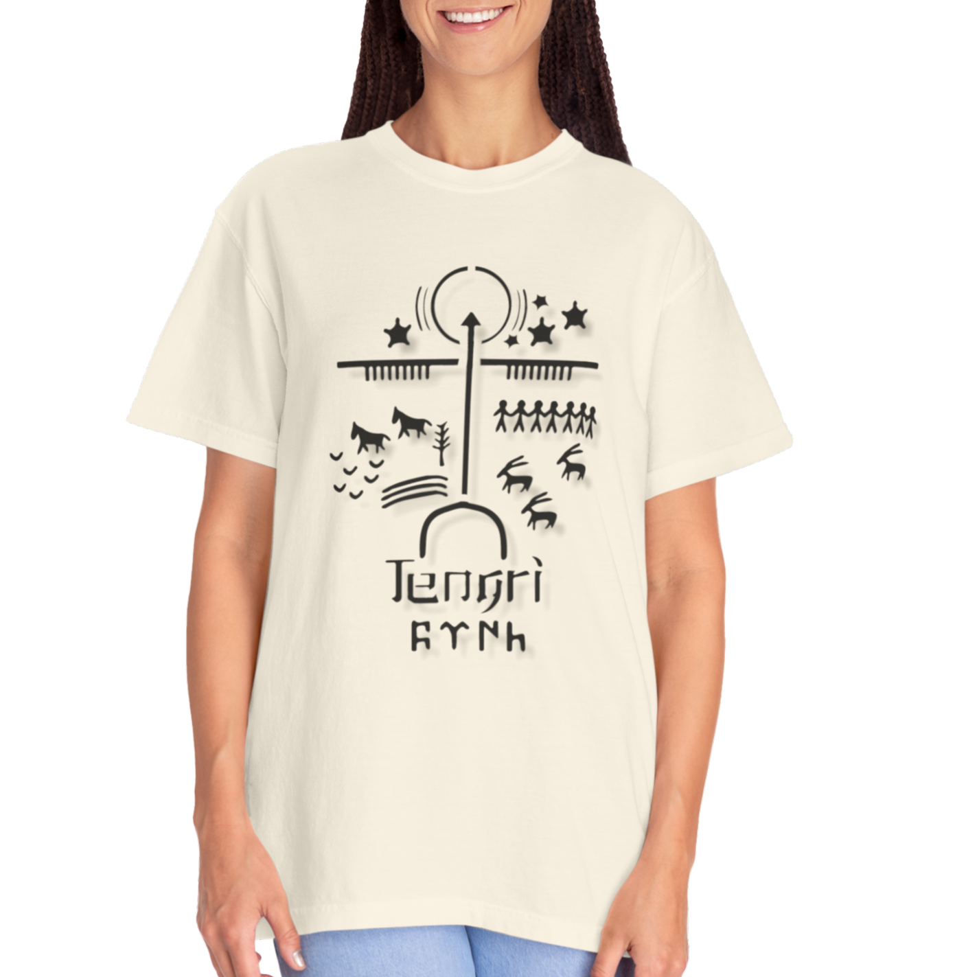 Tengri Symbol Unisex Garment-Dyed T-Shirt -TAN101