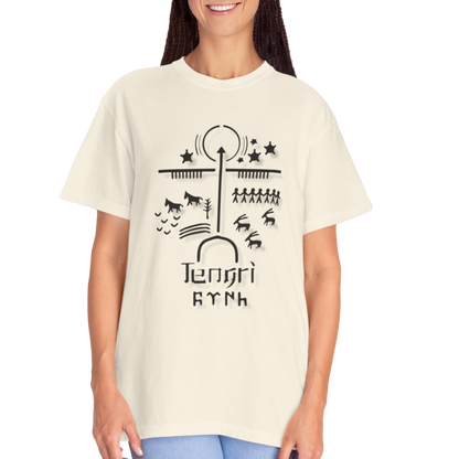 Tengri Symbol Unisex Garment-Dyed T-Shirt -TAN101