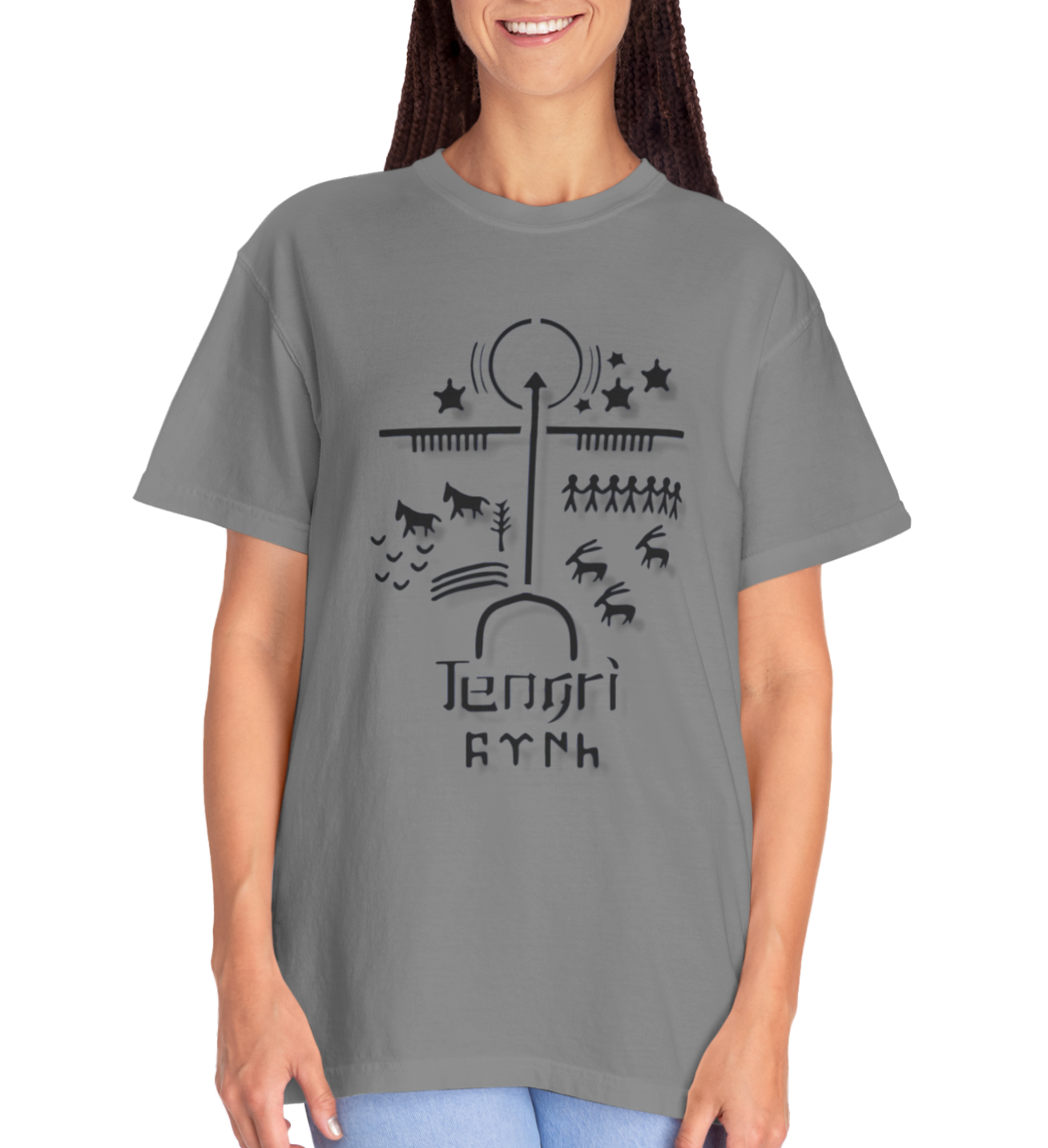 Tengri Symbol Unisex Garment-Dyed T-Shirt -TAN101