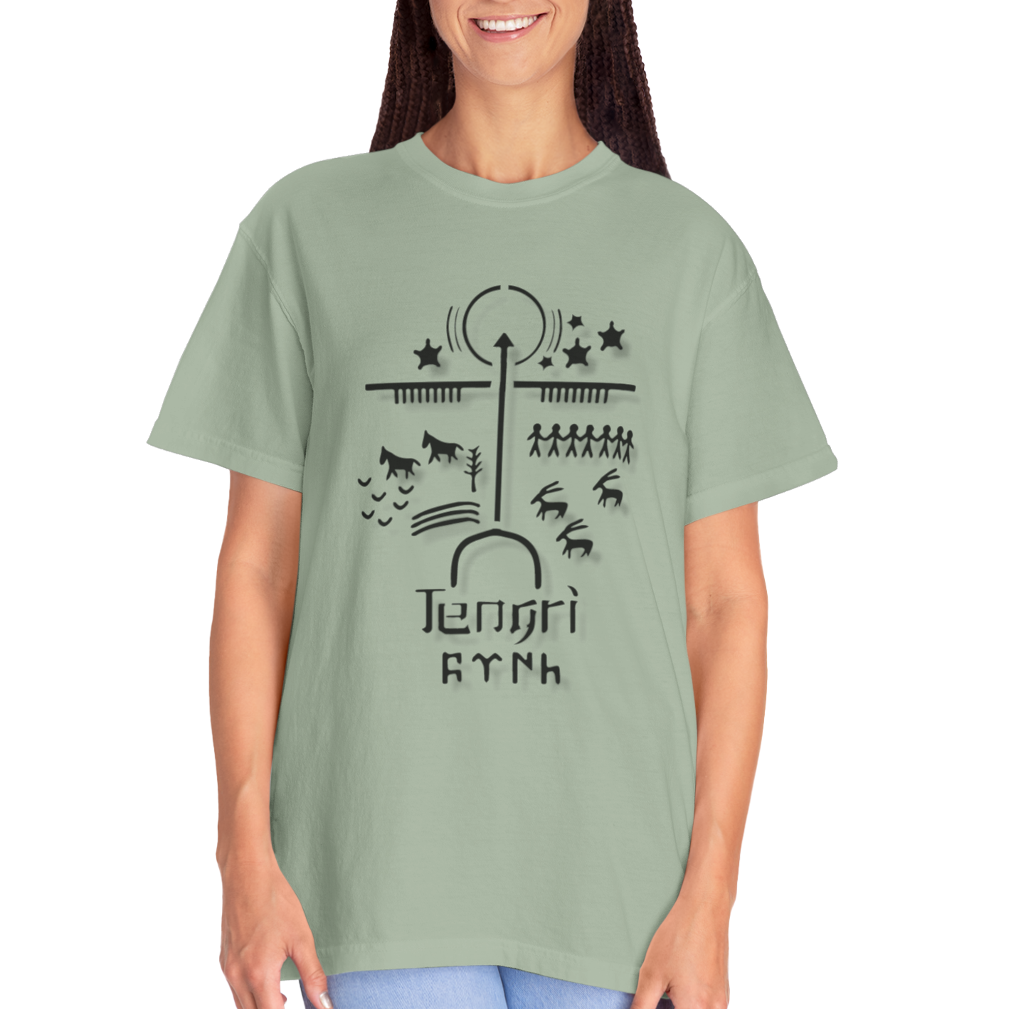 Tengri Symbol Unisex Garment-Dyed T-Shirt -TAN101
