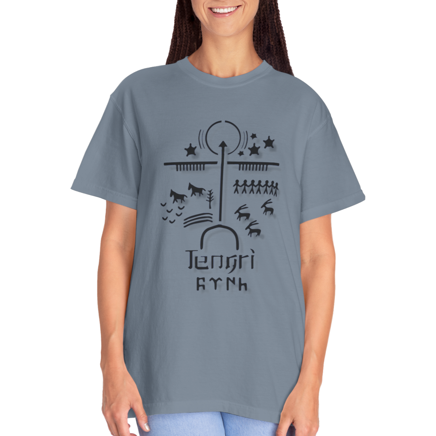 Tengri Symbol Unisex Garment-Dyed T-Shirt -TAN101