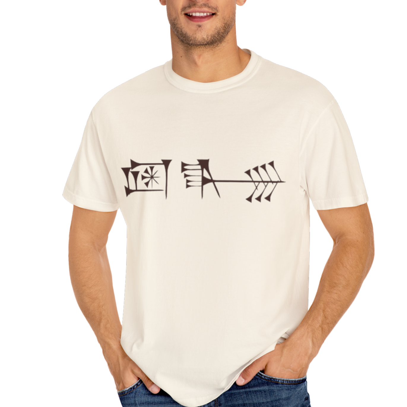 Ancient Cuneiform “Liberty” Unisex Garment-Dyed T-Shirt -TAN102