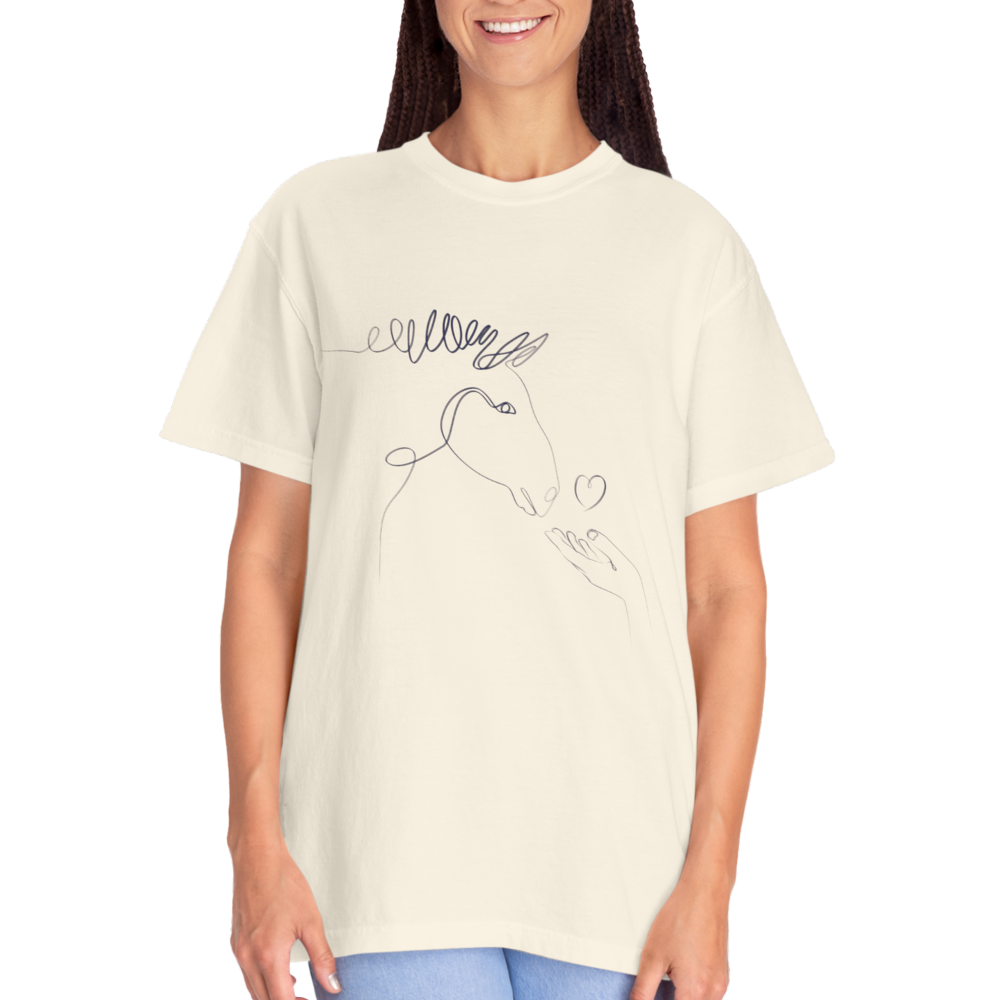 🐴 “Horse Love” Unisex Garment-Dyed T-Shirt – TAN113