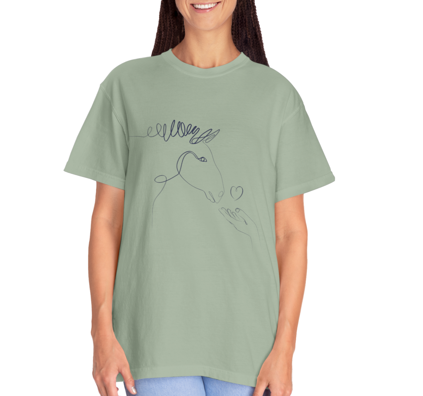 🐴 “Horse Love” Unisex Garment-Dyed T-Shirt – TAN113