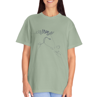 🐴 “Horse Love” Unisex Garment-Dyed T-Shirt – TAN113