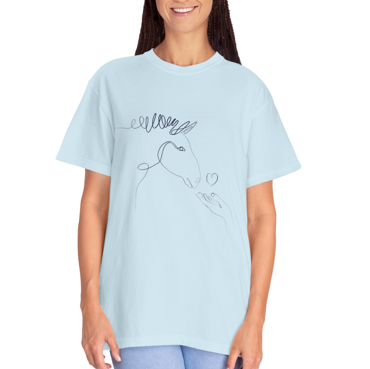 🐴 “Horse Love” Unisex Garment-Dyed T-Shirt – TAN113