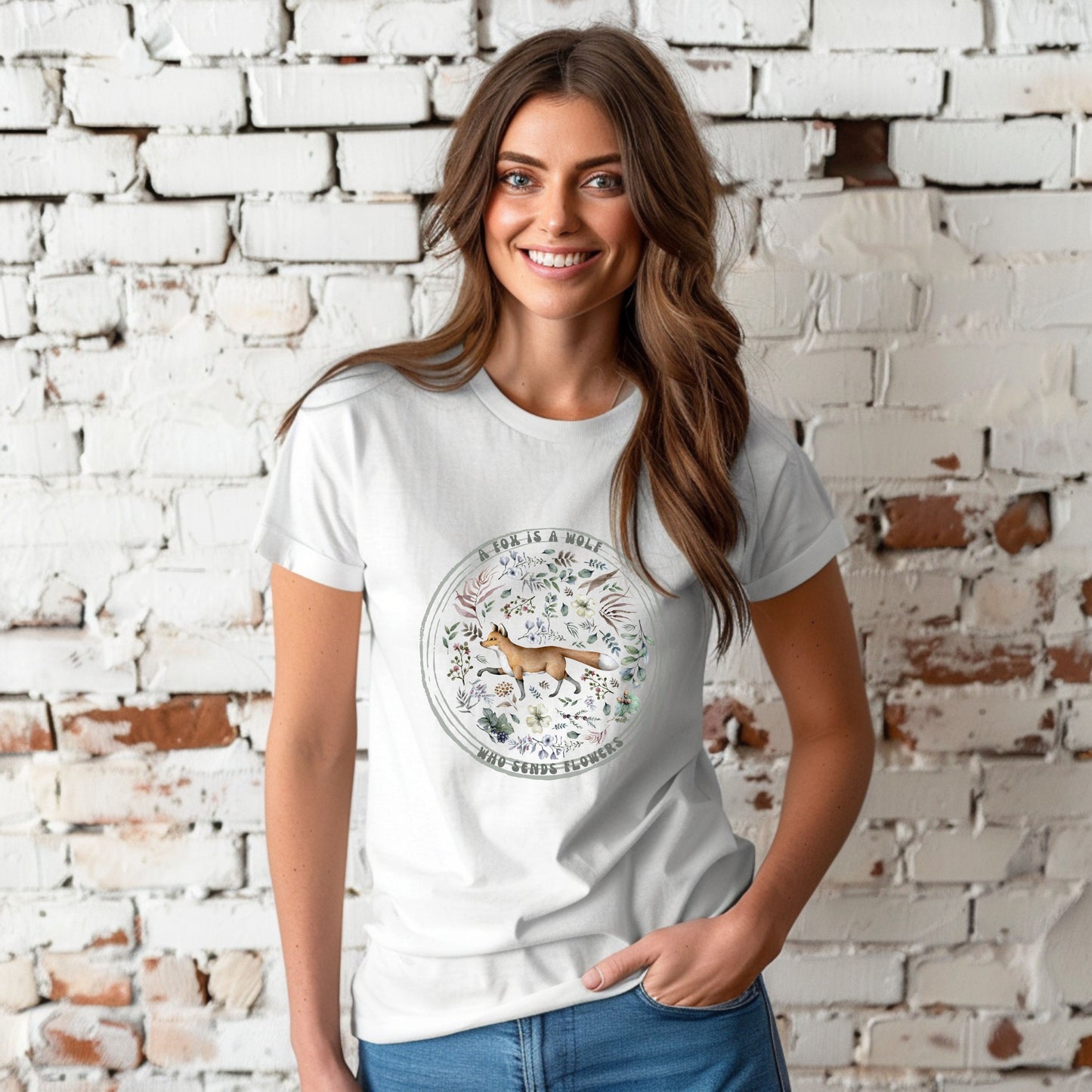 🦊“The Fox Is a Wolf Who Sends Flowers” - Unisex Garment-Dyed T-Shirt -TAN115