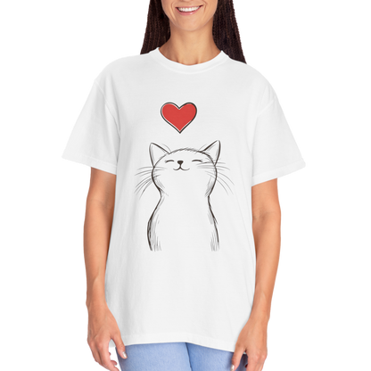 🐱 “Cute Cat Love” Unisex Garment-Dyed T-Shirt - TAN111