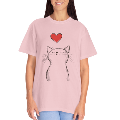 🐱 “Cute Cat Love” Unisex Garment-Dyed T-Shirt - TAN111