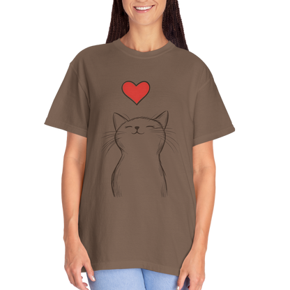 🐱 “Cute Cat Love” Unisex Garment-Dyed T-Shirt - TAN111