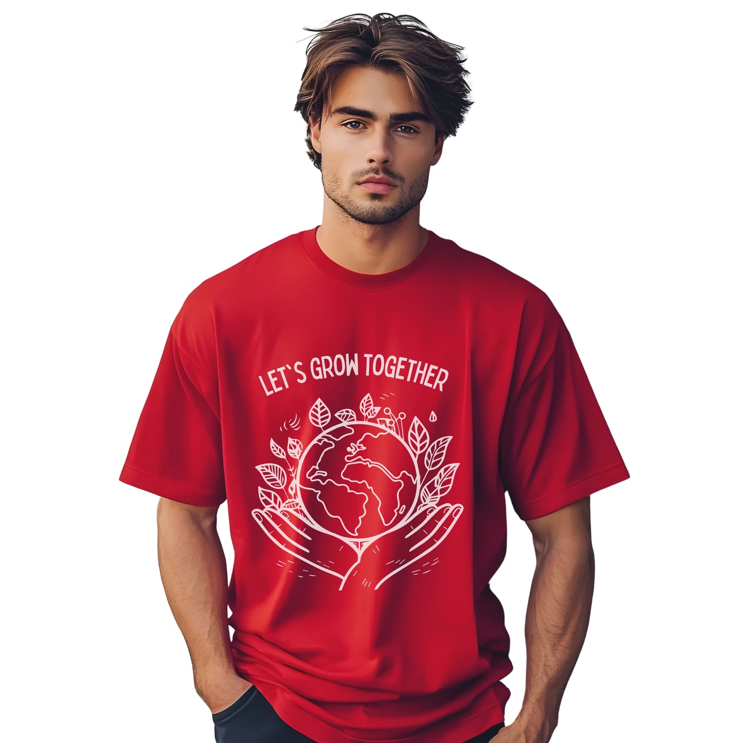 🌱 “Let’s Grow Together” Unisex Garment-Dyed T-Shirt – TNA112