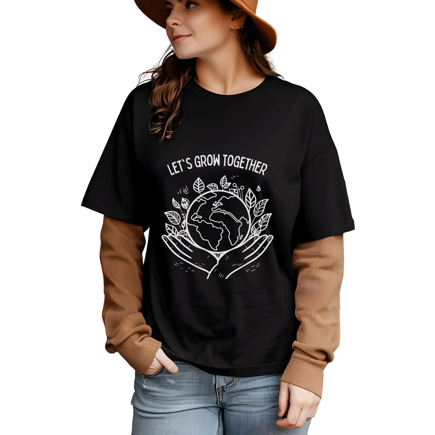 🌱 “Let’s Grow Together” Unisex Garment-Dyed T-Shirt – TNA112