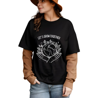 🌱 “Let’s Grow Together” Unisex Garment-Dyed T-Shirt – TNA112