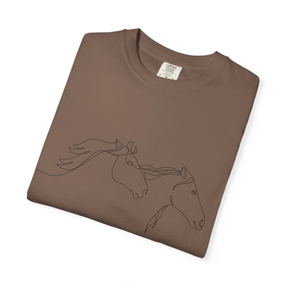 🐎 “Two Horses” Unisex Garment-Dyed T-Shirt – TAN114