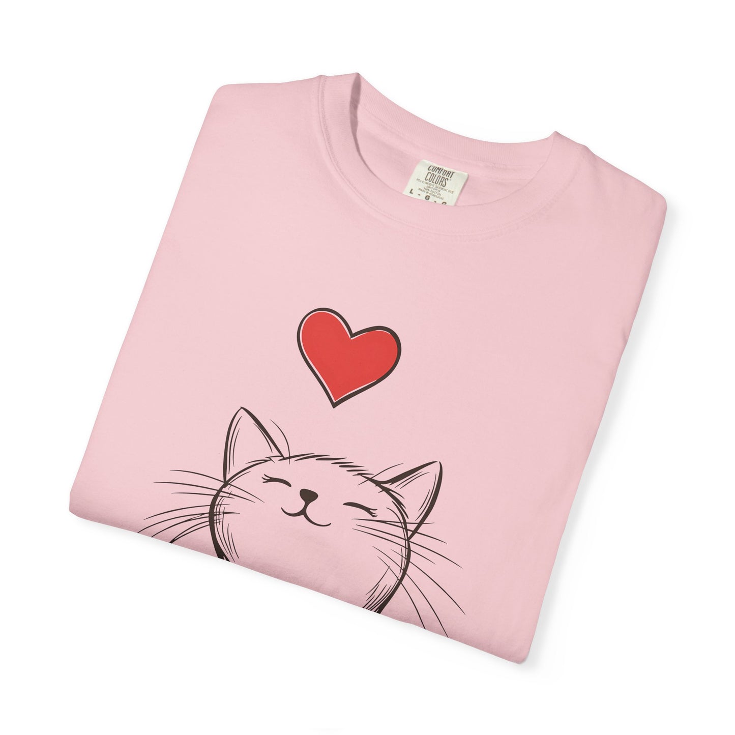 🐱 “Cute Cat Love” Unisex Garment-Dyed T-Shirt - TAN111