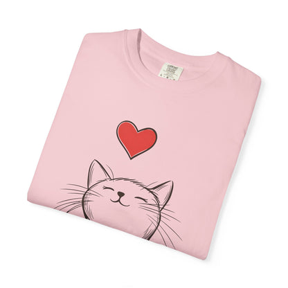 🐱 “Cute Cat Love” Unisex Garment-Dyed T-Shirt - TAN111