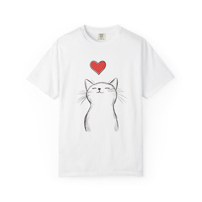 🐱 “Cute Cat Love” Unisex Garment-Dyed T-Shirt - TAN111