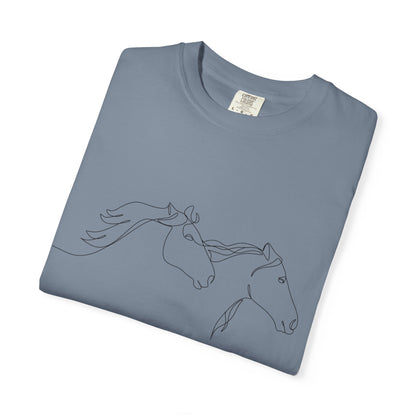🐎 “Two Horses” Unisex Garment-Dyed T-Shirt – TAN114