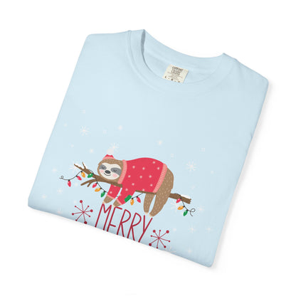 🎄 T-shirt unisexe teint en pièce « Joyeux Noël » - TC401