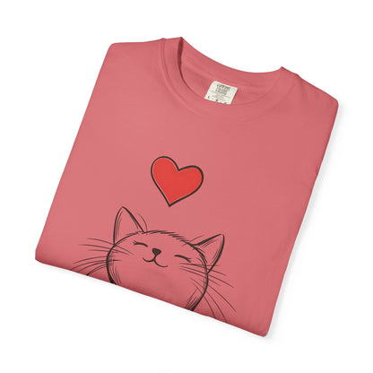 🐱 “Cute Cat Love” Unisex Garment-Dyed T-Shirt - TAN111