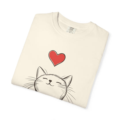 🐱 “Cute Cat Love” Unisex Garment-Dyed T-Shirt - TAN111